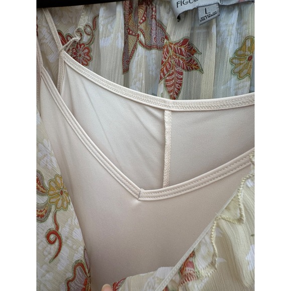 Figueroa & Flower Tiered Maxi Floral Print Patchwork Oversized 3/4 Puff Sleeves - Picture 13 of 14